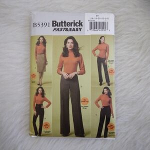BUTTERICK B5391 Sz 16-24 Misses Pants In 4 Styles & Misses Straight Skirt EASY
